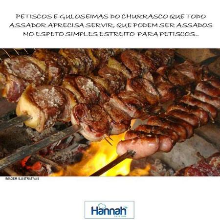 Kit 05 Peças Espeto Churrasco Alumínio 85 Cm Chato Estreito Aperitivo Cabo  Em Madeira Revestido Alumínio - HANNAH LAR E LAZER - Espeto - Magazine Luiza