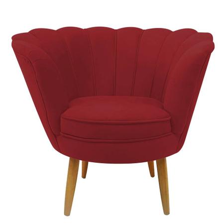 Imagem de Kit 05 Poltrona Cadeira Pétala de Flor Plus Luxo Confort Suede Vermelho - Ahazzo Móveis