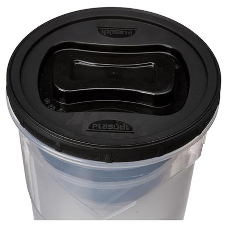 Kit 05 Potes para Mantimentos Redondo Plasútil Preto Arroz Grãos Hermético Cozinha Geladeira Feijão Alimentos Plástico Cozinha Imagem de Kit 05 Potes para Mantimentos Redondo Plasútil Preto Arroz Grãos Hermético Cozinha Geladeira Feijão Alimentos Plástico Cozinha