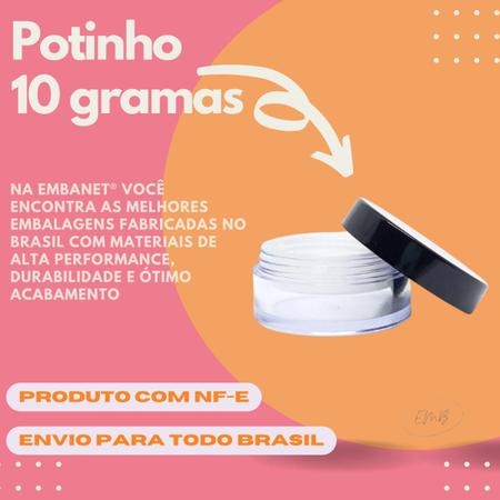 Kit 05 Potes Para Maquiagem Pó Translucido Facial 10g. - Embanet Comercio De Embalagens Imagem de Kit 05 Potes Para Maquiagem Pó Translucido Facial 10g.