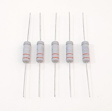 Imagem de Kit 05 Resistor Potencia 0R33 5% 3W Filme de Carbono