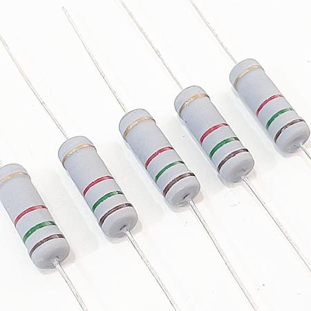 Imagem de Kit 05 Resistor Potencia 1k5 5% 3W Filme de Carbono