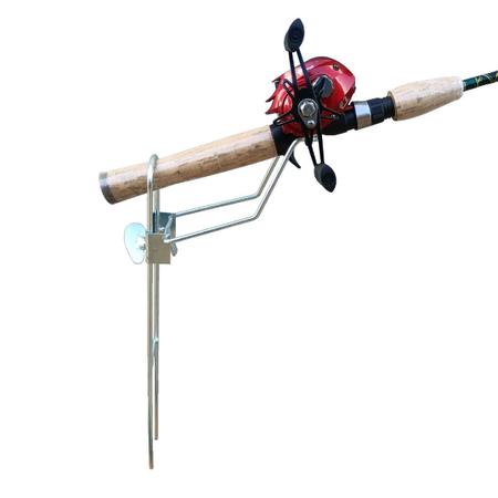 Imagem de Kit 05 suportes para 1 vara de pesca manivela com regulagem