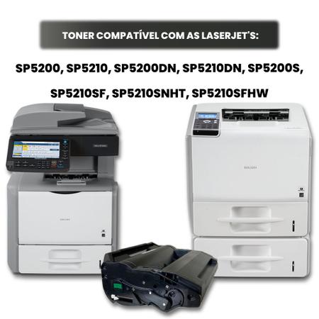 Imagem de Kit 05 Toner SP5210 compatível para impressora Ricoh SP5200S 25k