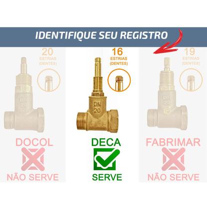 Imagem de Kit 06 Acabamento De Registro C50 Cromado Padrão Deca