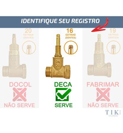 Imagem de Kit 06 Acabamento Registro Quadrado C73 Cromado Padrão Deca