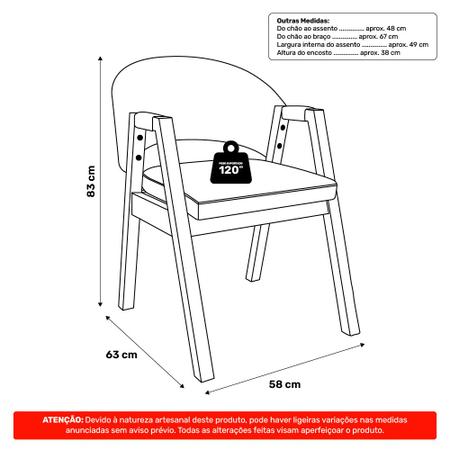 Imagem de Kit 06 Cadeiras de Jantar e Living Anisha Estofada material sintético Whisky - Desk Design