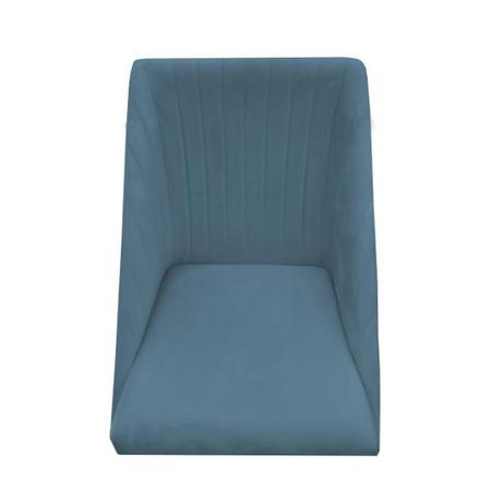 Imagem de kit 06 Cadeiras Para Sala De Jantar Ana Pés Palito Suede Azul Tiffany  - D'Classe Decor