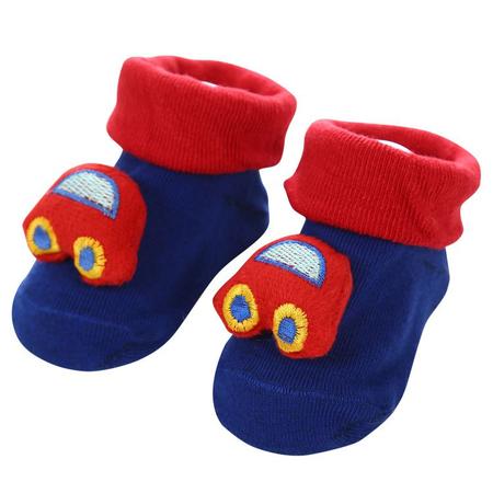 Imagem de Kit 06 Pares De Meia Infantil Bebê Pantufa Recém Nascido 3D Menino