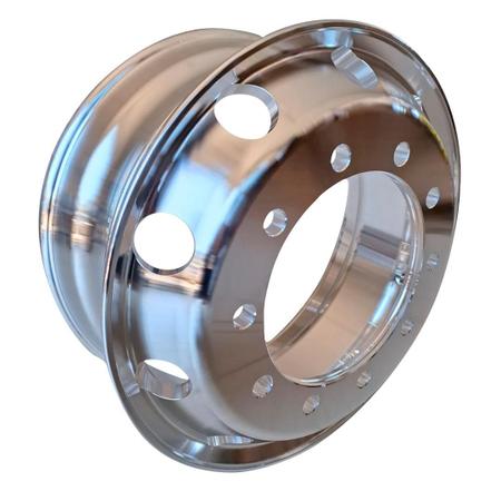 Imagem de Kit 06 Rodas de Aluminio Sem Polimento P/Caminhão 22,5 x 8,25