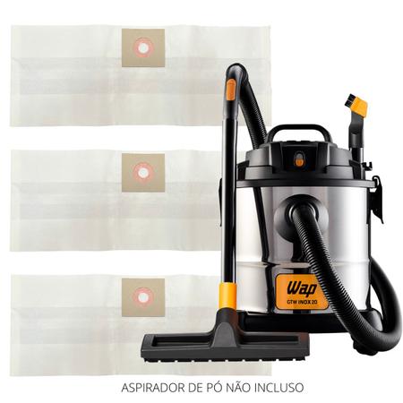 Imagem de Kit 06 Saco P/Aspirador Wap GTW Inox 20 Refil Descartável