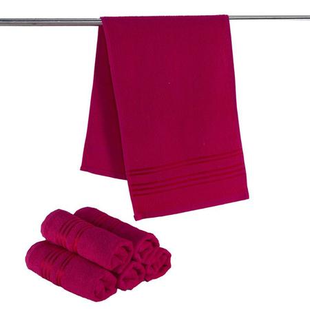 Imagem de Kit 06 Toalhas de Academia Fitness Super Absorvente Hipoalergenica PINK FORTE