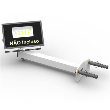 Imagem de Kit 07 Suportes Haste De Refletor Led Parede Fachada Banner Iluminação 20 Cm