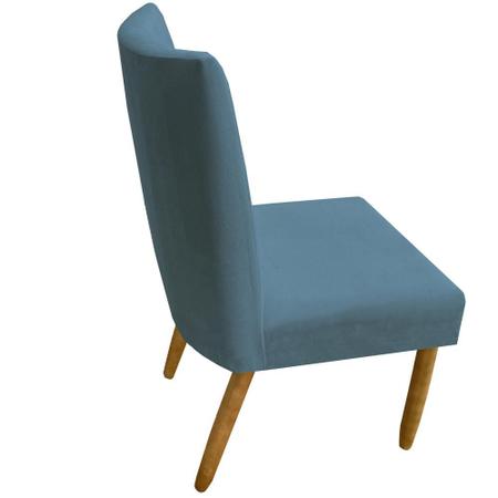 Imagem de Kit 08 Cadeiras Para Sala De Jantar Berlim Pés palito Suede Azul Tiffany - D'Classe Decor