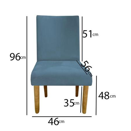Imagem de Kit 08 Cadeiras Para Sala De Jantar Berlim Pés palito Suede Azul Tiffany - D'Classe Decor