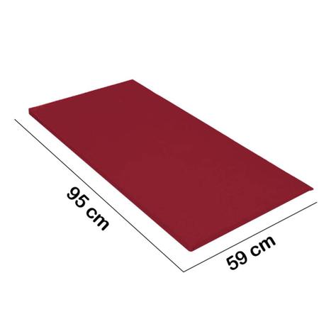 Imagem de Kit 08 Colchonete Slim 95x59cm Solteiro Para Ginástica Academia Escola Suede Vermelho - Ahz Móveis