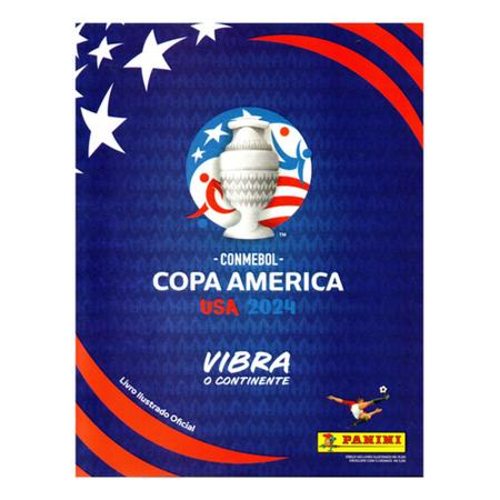 Imagem de Kit 1 Álbum Copa América Usa 2024 + 50 Figurinhas (10 Envelopes)