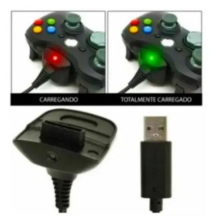 Imagem de Kit 1 Bateria Para Controle Xboxx 360 + 1 Cabo Carregador