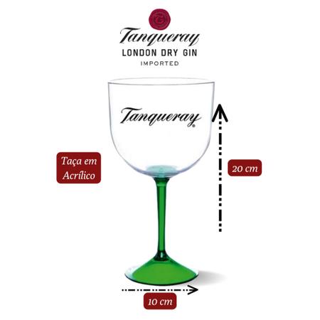 Imagem de Kit 1 Gin Tanqueray London Dry 750ml com 2 Taças Acrílicas Personalizada Tanqueray