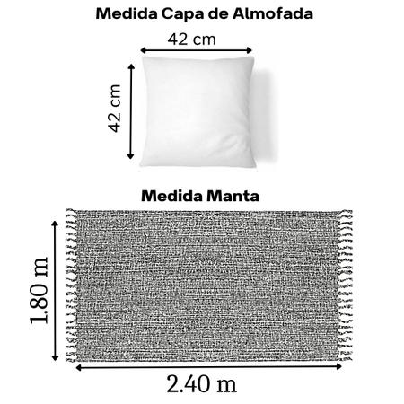 Imagem de Kit 1 Manta Para Sofá 2,40 X 1,80 + 2 Capas de Almofada