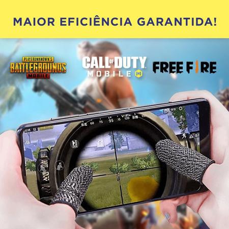 Imagem de Kit 1 Par Luva De Dedo Gamer Case + 1 Par Gatilhos R1 L1 Escolha o Jogo Free Fire PubG Mobile