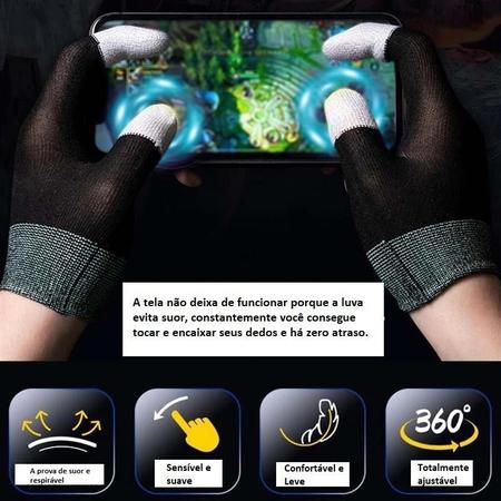 Kit 1 Par Luva Dedo Gamer Case + 1 Gamepad Controle Celular