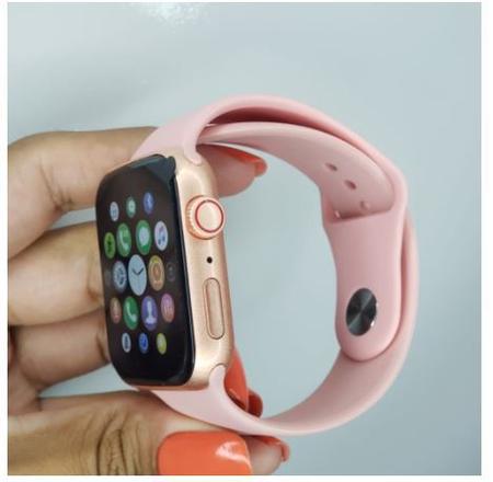 Kit 1 Rel gio Inteligente SmartWatch W34 S Rosa Android iOS 1