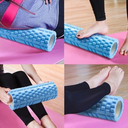 Imagem de Kit 1 Rolo de Massagem + 1 Bola de Pilates Azul Ahead Sports