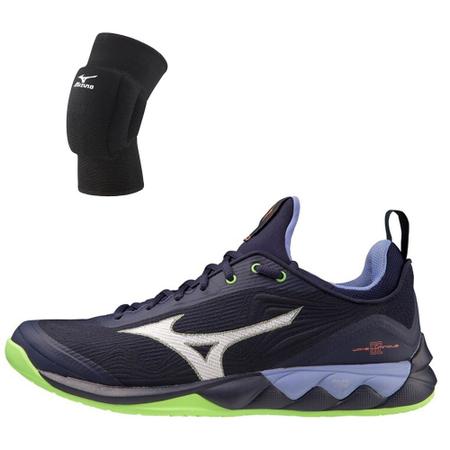 Imagem de Kit 1 Tênis de Vôlei Masculino Mizuno Wave Luminous 2 e 1 Joelheira T1Plus