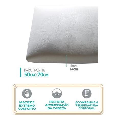 Imagem de Kit 1 Travesseiro Nasa Baixo + 1 Capa Protetora Duoflex - Capa Malha 100% algodão com zíper -Antiácaro -  Espuma Viscoelástica Nasa