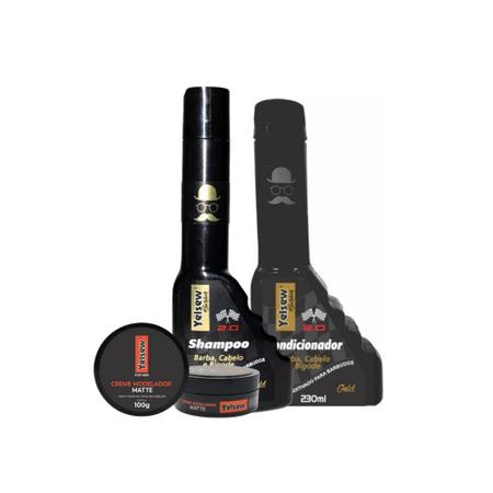 Kit 1 Uni Creme Modelador Matte Yelsew, 1 Uni ShampooYelsew, 1 Uni CondicionadorYelsew Imagem de Kit 1 Uni Creme Modelador Matte Yelsew, 1 Uni ShampooYelsew, 1 Uni CondicionadorYelsew