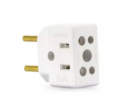 Imagem de Kit 10 Adaptador Premium Tomada Benjamin Plug Padrão Novo e Antigo 10A e 20A Adaptador BOB Esponja Original