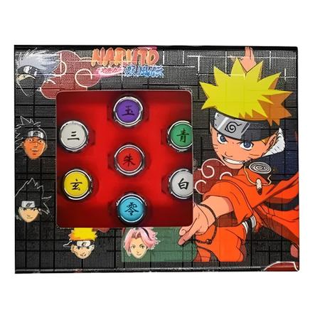 Kit 10 Anel Naruto Akatsuki Itachi Sasuke Caixa em Promoção é no