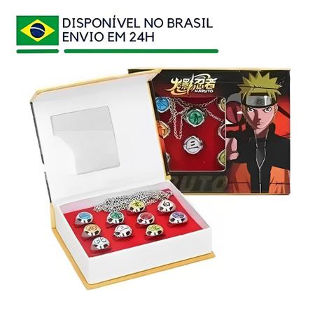 Kit 10 Anel Naruto Akatsuki Itachi Sasuke Caixa em Promoção é no