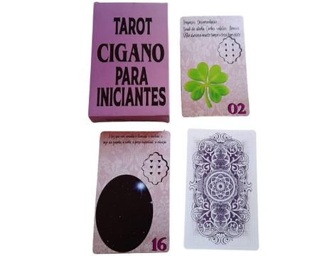 Tarot Cigano Para Iniciantes Lilás 36 Cartas e Manual