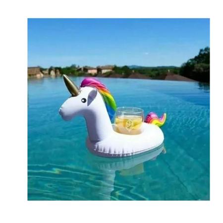 Imagem de Kit 10 Boias Porta Copo Unicórnio Flutuador P/ Piscina Festa