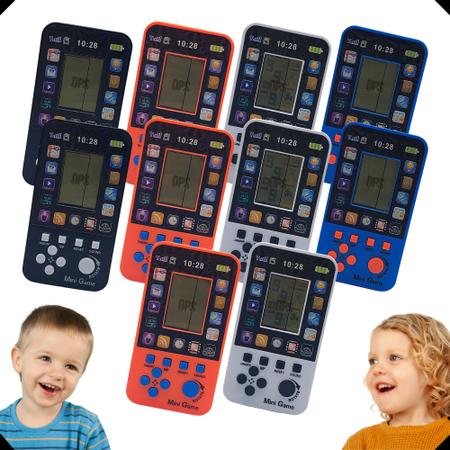 Brinquedo Mini Game Portátil LCD Eletrônico Classico Jogos Tetris 23/  quebra Cabeça/ Blocos Adulto Infantil