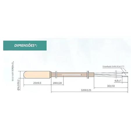 Imagem de Kit 10 Cabo Sensor De Temperatura Ntc 2m Sb70 Full Gauge