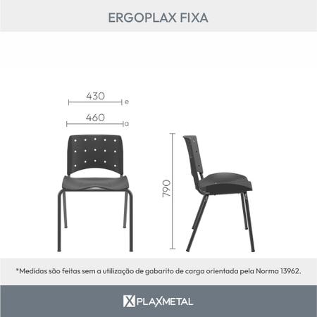 Kit 10 Cadeiras Escritório Iso Ergoplax Slim Fixa Plaxmetal Imagem de Kit 10 Cadeiras Escritório Iso Ergoplax Slim Fixa Plaxmetal
