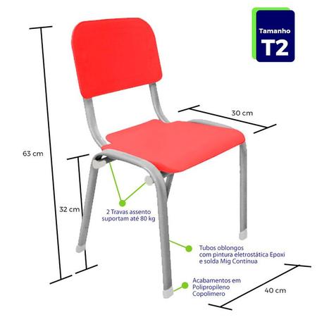 Imagem de Kit 10 Cadeiras Infantil Polipropileno LG flex Reforçada Empilhável WP Kids Coloridas