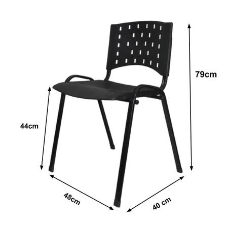 Imagem de Kit 10 Cadeiras Plásticas 04 pés  COR PRETO