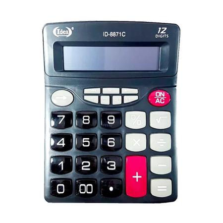 Imagem de Kit 10 Calculadora de Mesa Grande 12 Dígito Básica ID-8871C