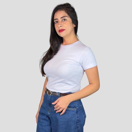 Imagem de Kit 10 Camiseta Feminina Algodão Manga Curta Gola Redonda Blusinha Básica Confortável T-shirt Atacado