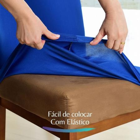 Imagem de Kit 10 Capa de Cadeira Jantar Elastex Premium Azul