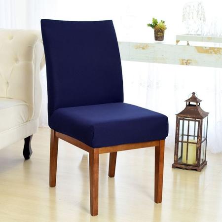 Imagem de Kit 10 Capa Para Cadeira Jantar Elastex Azul Marinho Exclusiva