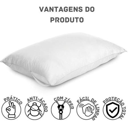 Imagem de Kit 10 Capas Proteção De Travesseiro Antiácaro Fungos Branco