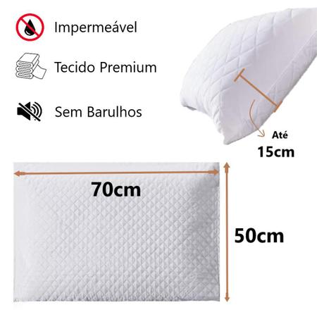 Imagem de Kit 10 Capas Protetora De Travesseiro Fronha Impermeável Antialérgica Matelassê Resistente 70x50 - (70cm x 50cm)