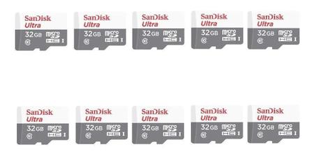 Imagem de Kit 10 Cartão de Memória 32gb Micro Sd Ultra 100mbs Classe 10 Sandisk