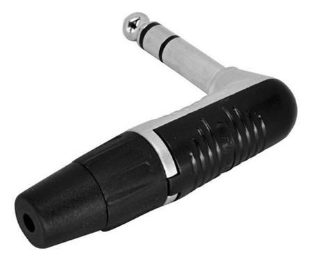 Imagem de Kit 10 Conector Plug P10 Angulado 90 Stereo Metal Rp3Rc Rean