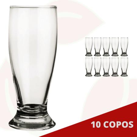 Imagem de Kit 10 Copo de Vidro Munich Tulipa 200ML Cerveja Chopp Nadir